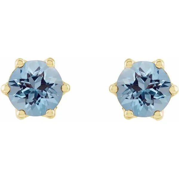 Round 6-Prong Accented Crown Stud Earrings Image 2 Long Jewelers Chesapeake, VA