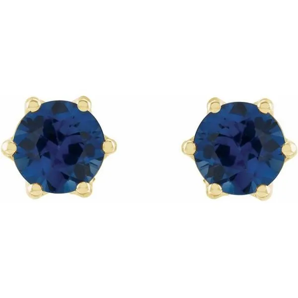 Round 6-Prong Accented Crown Stud Earrings Image 2 Milan's Jewelry Inc Sarasota, FL