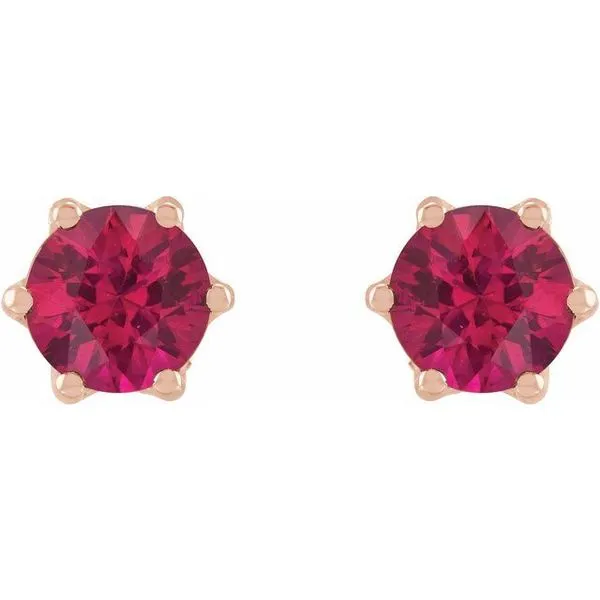 Round 6-Prong Accented Crown Stud Earrings Image 2 Linwood Custom Jewelers Linwood, NJ