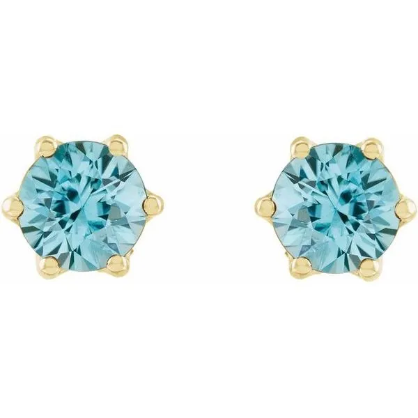 Round 6-Prong Accented Crown Stud Earrings Image 2 Milan's Jewelry Inc Sarasota, FL