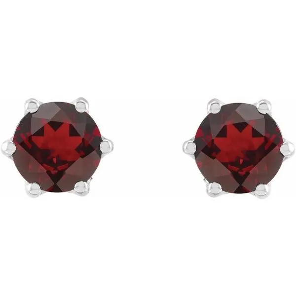 Round 6-Prong Accented Crown Stud Earrings Image 2 Long Jewelers Chesapeake, VA