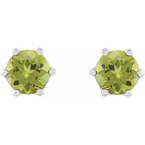 Round 6-Prong Accented Crown Stud Earrings Image 2 Moseley Diamond Showcase Inc Lexington, SC