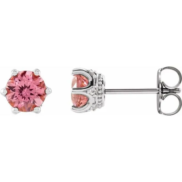 Round 6-Prong Accented Crown Stud Earrings Boyd Jewelers Wesley Chapel, FL