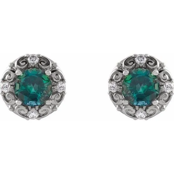 Round 4-Prong Halo-Style Earrings Image 2 Milan's Jewelry Inc Sarasota, FL