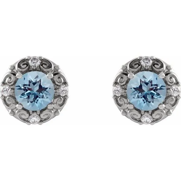 Round 4-Prong Halo-Style Earrings Image 2 Milan's Jewelry Inc Sarasota, FL