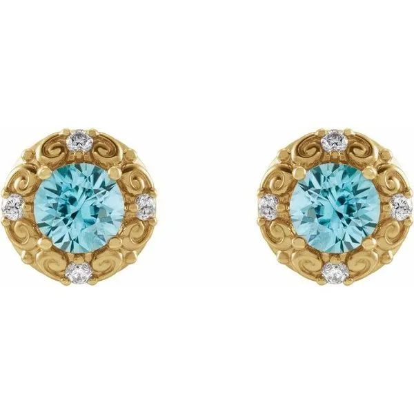 Round 4-Prong Halo-Style Earrings Image 2 Milan's Jewelry Inc Sarasota, FL