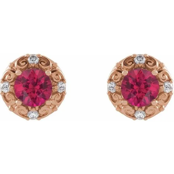 Round 4-Prong Halo-Style Earrings Image 2 Long Jewelers Chesapeake, VA