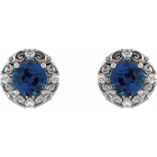 Round 4-Prong Halo-Style Earrings Image 2 Long Jewelers Chesapeake, VA