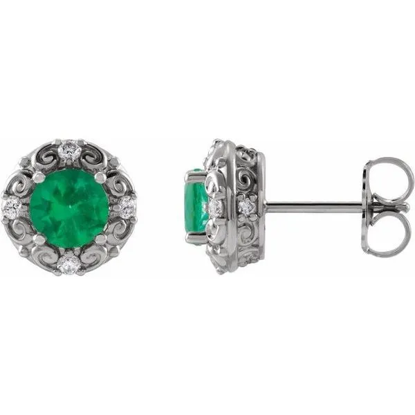 Round 4-Prong Halo-Style Earrings Long Jewelers Chesapeake, VA
