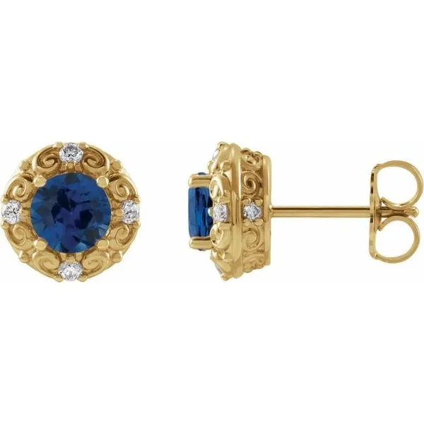 Round 4-Prong Halo-Style Earrings Long Jewelers Chesapeake, VA