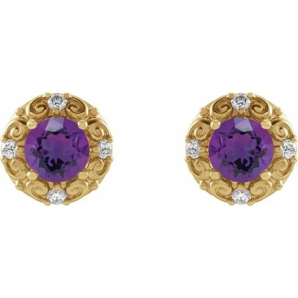 Round 4-Prong Halo-Style Earrings Image 2 Long Jewelers Chesapeake, VA