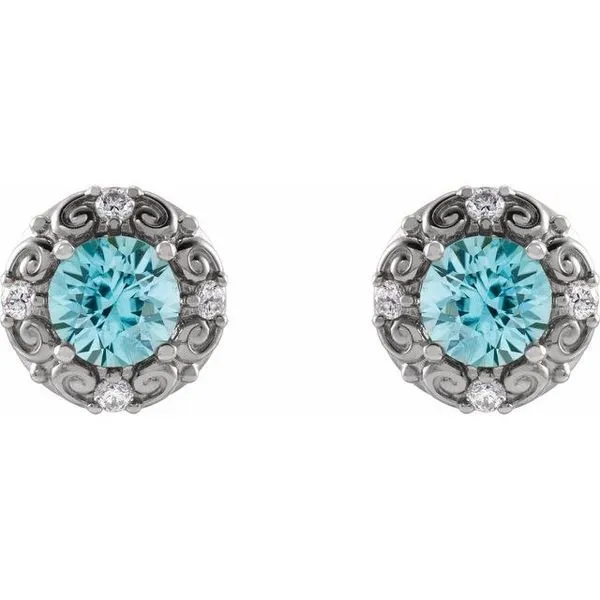 Round 4-Prong Halo-Style Earrings Image 2 Milan's Jewelry Inc Sarasota, FL