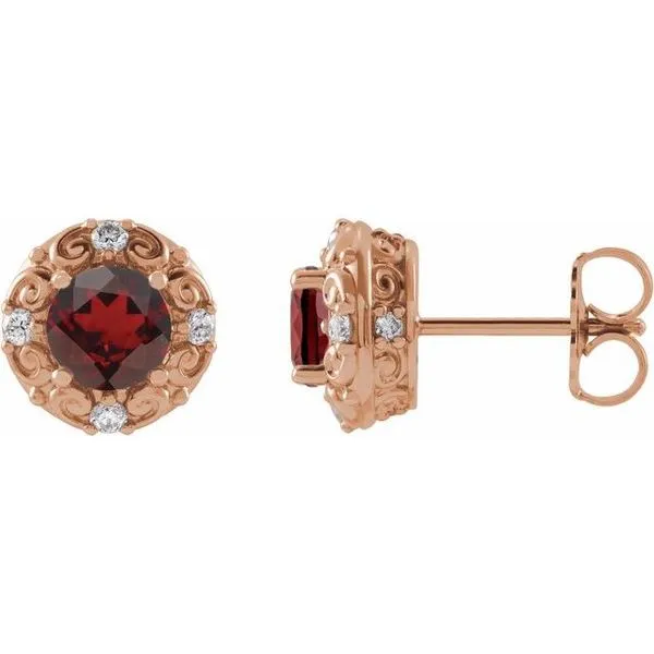 Round 4-Prong Halo-Style Earrings James Wolf Jewelers Mason, OH
