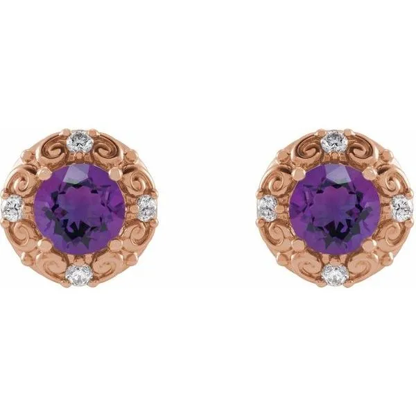 Round 4-Prong Halo-Style Earrings Image 2 Long Jewelers Chesapeake, VA