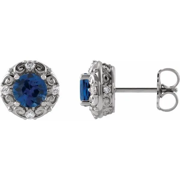 Round 4-Prong Halo-Style Earrings Diny's Jewelers Middleton, WI