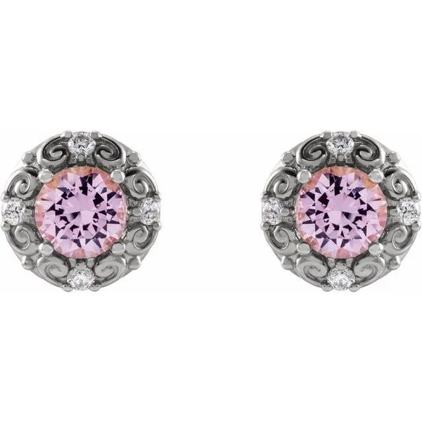 Round 4-Prong Halo-Style Earrings Image 2 Diny's Jewelers Middleton, WI