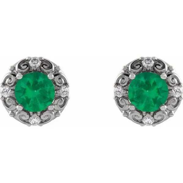 Round 4-Prong Halo-Style Earrings Image 2 Milan's Jewelry Inc Sarasota, FL