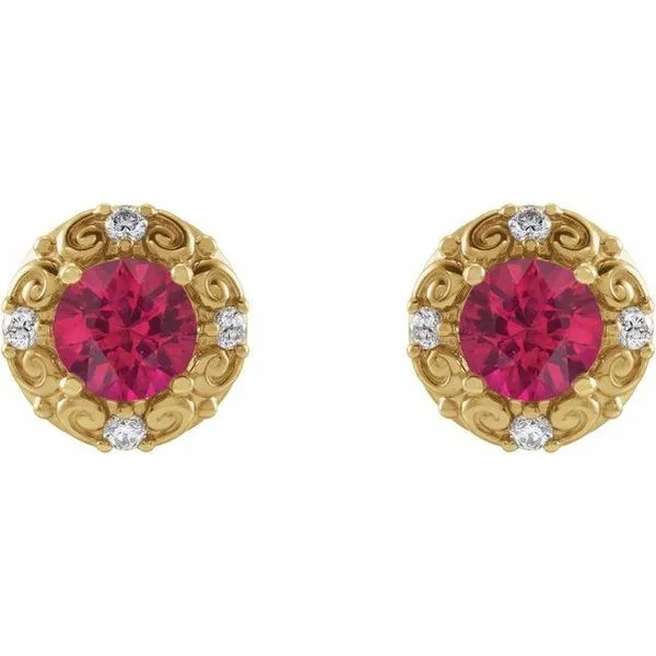 Round 4-Prong Halo-Style Earrings Image 2 Milan's Jewelry Inc Sarasota, FL