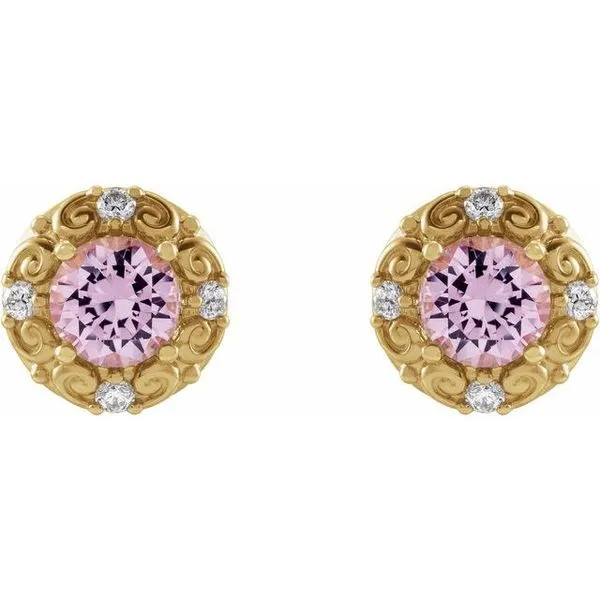 Round 4-Prong Halo-Style Earrings Image 2 Milan's Jewelry Inc Sarasota, FL