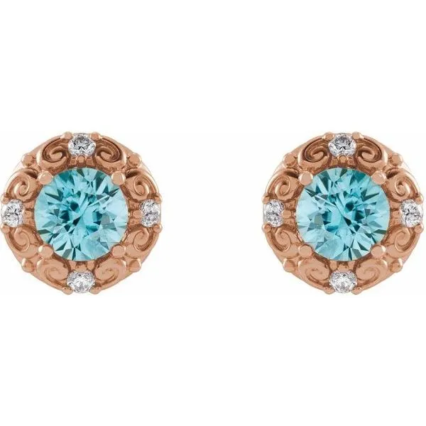 Round 4-Prong Halo-Style Earrings Image 2 Milan's Jewelry Inc Sarasota, FL