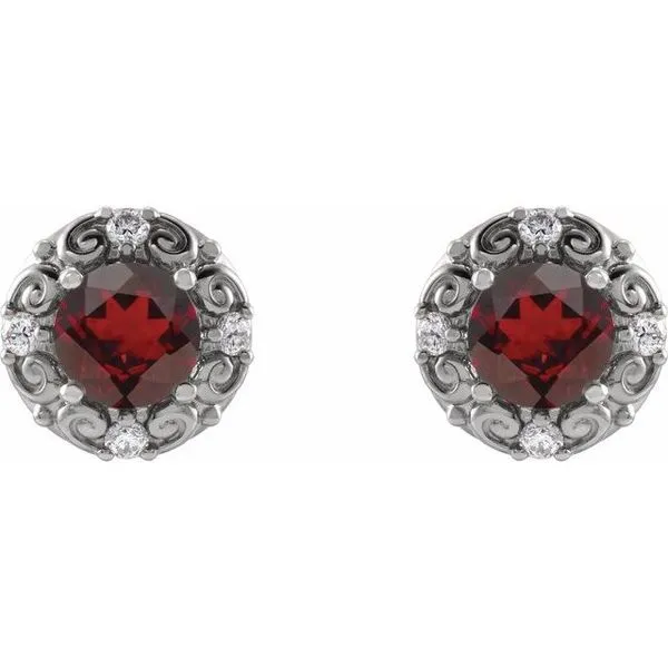 Round 4-Prong Halo-Style Earrings Image 2 Long Jewelers Chesapeake, VA