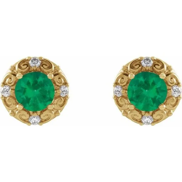 Round 4-Prong Halo-Style Earrings Image 2 Long Jewelers Chesapeake, VA