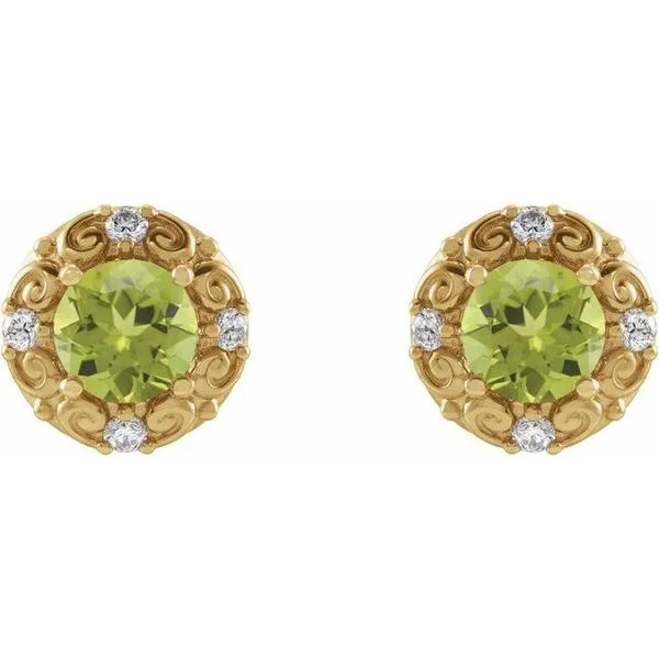 Round 4-Prong Halo-Style Earrings Image 2 Diny's Jewelers Middleton, WI