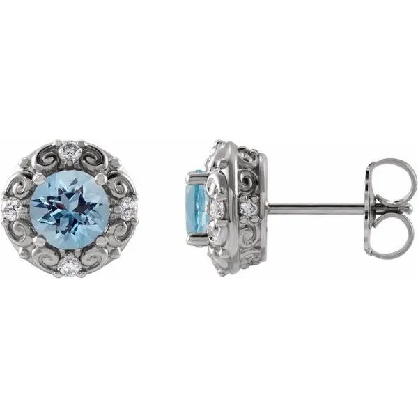 Round 4-Prong Halo-Style Earrings Holly's Jewelry Mountain Home, AR