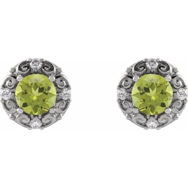 Round 4-Prong Halo-Style Earrings Image 2 Diny's Jewelers Middleton, WI