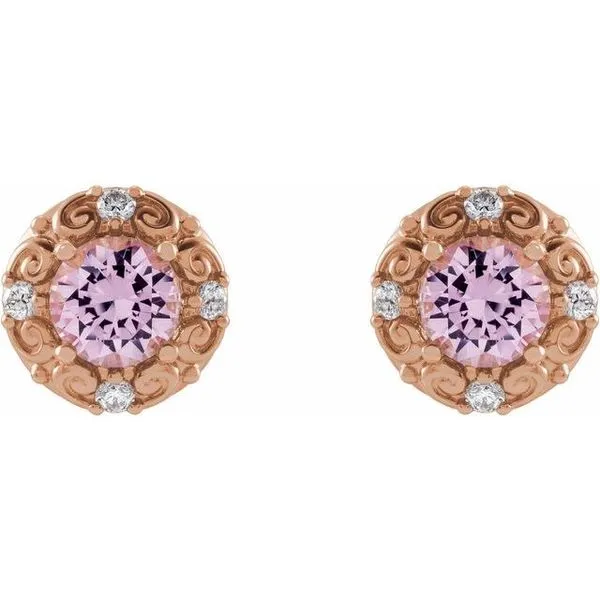 Round 4-Prong Halo-Style Earrings Image 2 Milan's Jewelry Inc Sarasota, FL