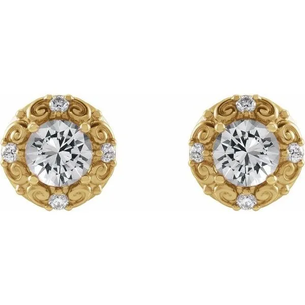 Round 4-Prong Halo-Style Earrings Image 2 Milan's Jewelry Inc Sarasota, FL