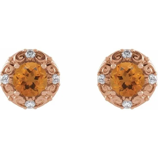 Round 4-Prong Halo-Style Earrings Image 2 Long Jewelers Chesapeake, VA