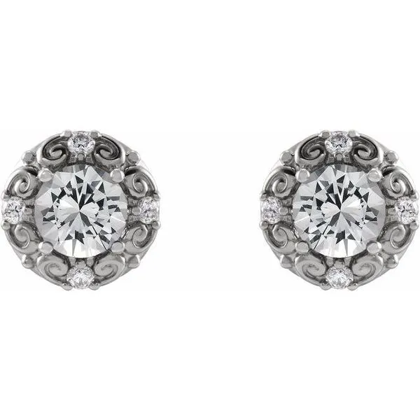 Round 4-Prong Halo-Style Earrings Image 2 Boyd Jewelers Wesley Chapel, FL