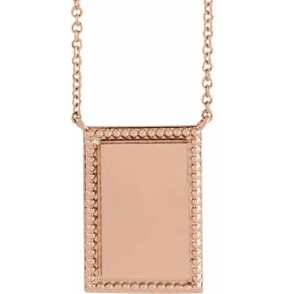 Engravable Beaded Bar Necklace James & Williams Jewelers Berwyn, IL