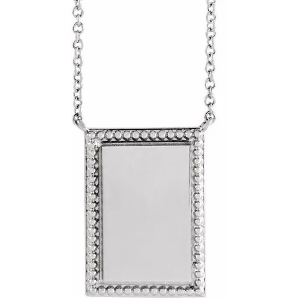 Engravable Beaded Bar Necklace James & Williams Jewelers Berwyn, IL