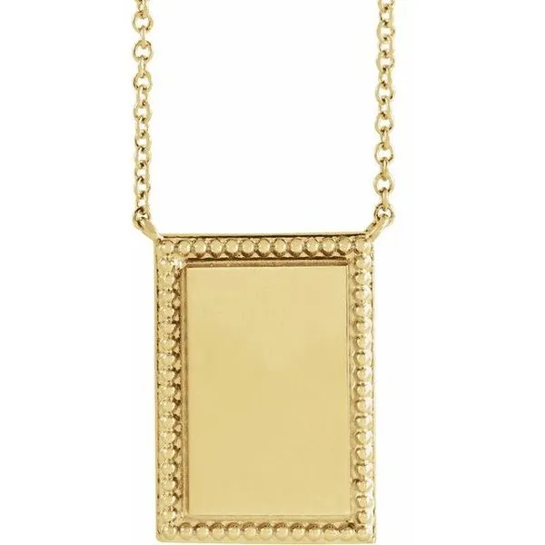 Engravable Beaded Bar Necklace James & Williams Jewelers Berwyn, IL