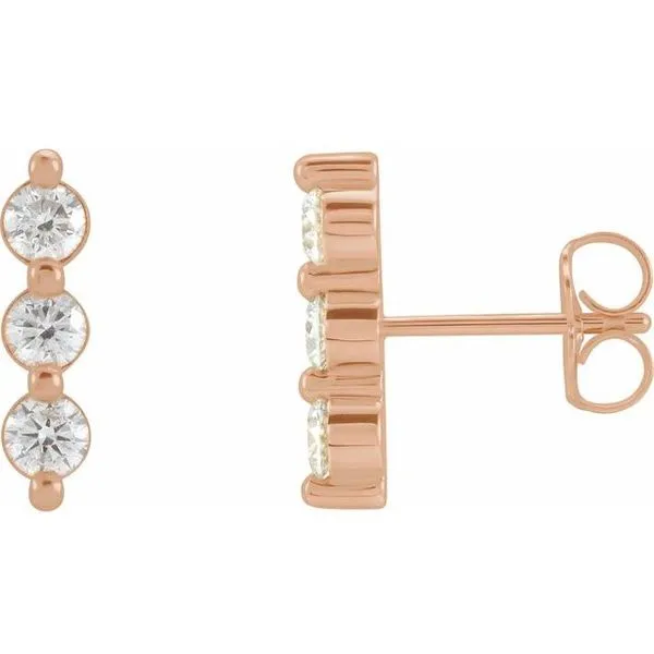 Three-Stone Bar Earrings Michael's Jewelry North Wilkesboro, NC