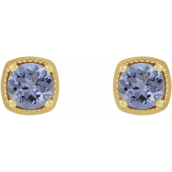 Round 4-Prong Earrings Image 2 Blue Heron Jewelry Company Poulsbo, WA