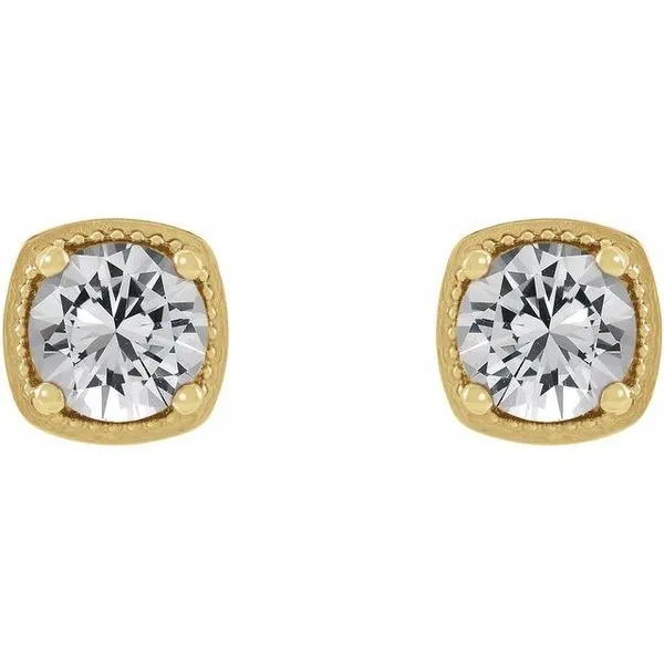 Round 4-Prong Earrings Image 2 M. J. Thomas Jewelers, Ltd. Stratford, CT