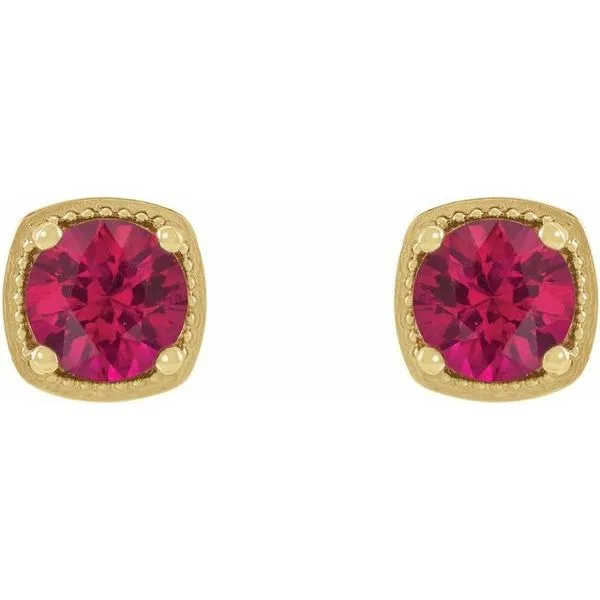 Round 4-Prong Earrings Image 2 Rick's Jewelers California, MD