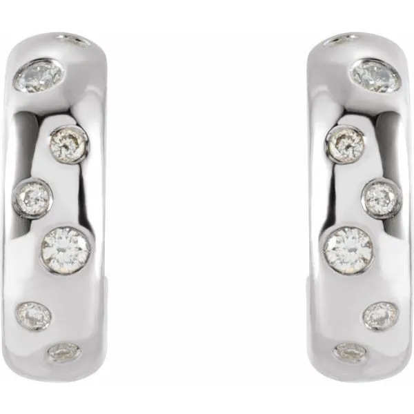 Accented Hoop Earrings Image 2 Long Jewelers Chesapeake, VA