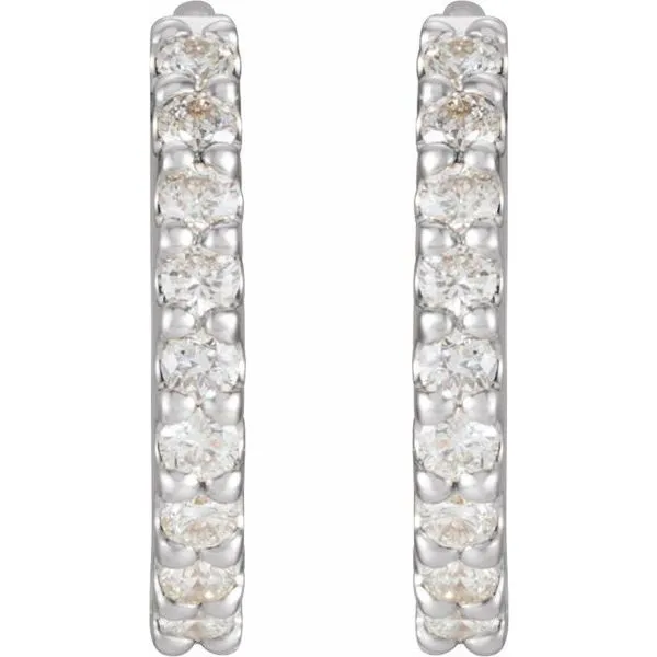 Accented Huggie Earrings Image 2 Diny's Jewelers Middleton, WI