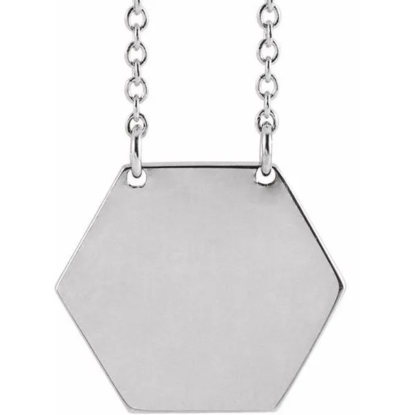 Engravable Hexagon Necklace James Wolf Jewelers Mason, OH