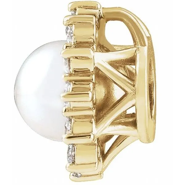 Halo-Style Pearl Pendant Image 2 Rick's Jewelers California, MD