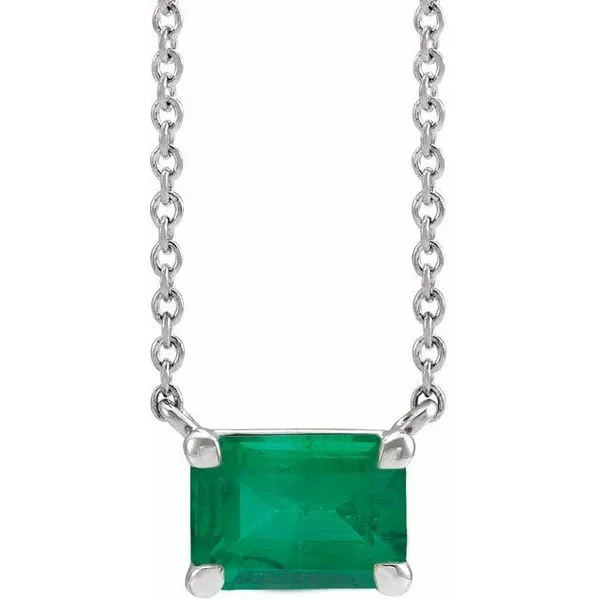 Emerald Claw-Prong Necklace Delfine's Jewelry Charleston, WV