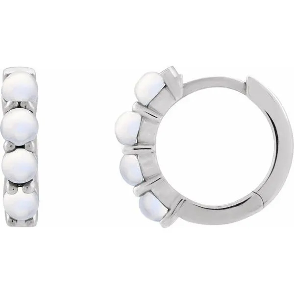 Cabochon Hinged Hoop Earrings Ellsworth Jewelers Ellsworth, ME