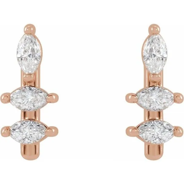 Marquise Bar Earrings Image 2 Delfine's Jewelry Charleston, WV
