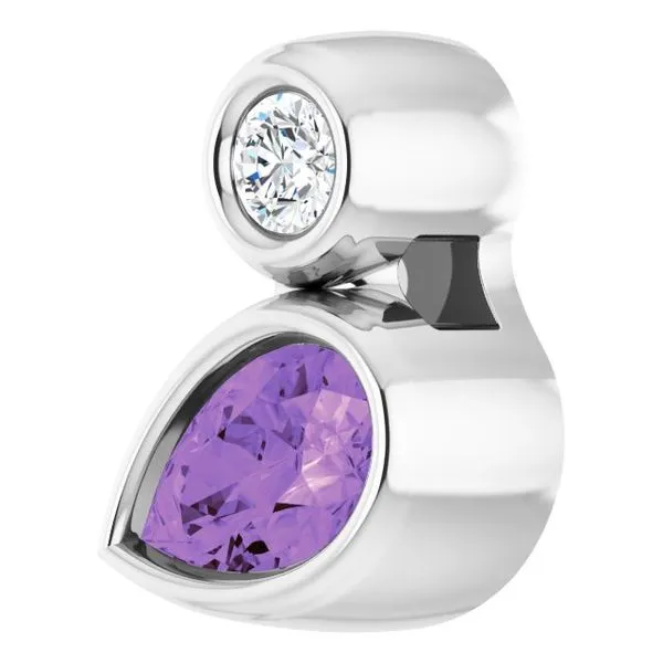 Bezel-Set Necklace or Slide Pendant Image 2 Rick's Jewelers California, MD