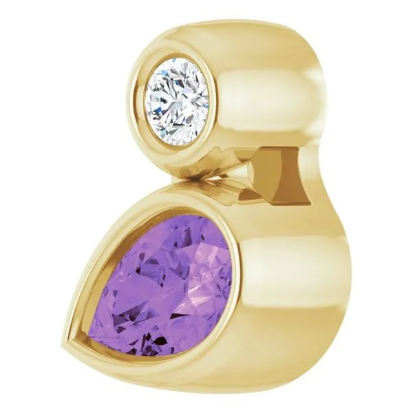 Bezel-Set Necklace or Slide Pendant Image 2 Delfine's Jewelry Charleston, WV