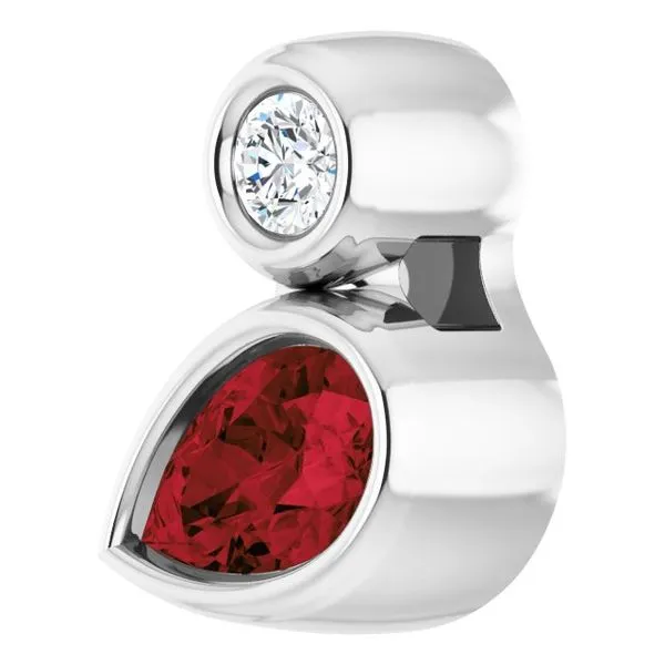 Bezel-Set Necklace or Slide Pendant Image 2 J. Meredith Jewelers Delafield, WI